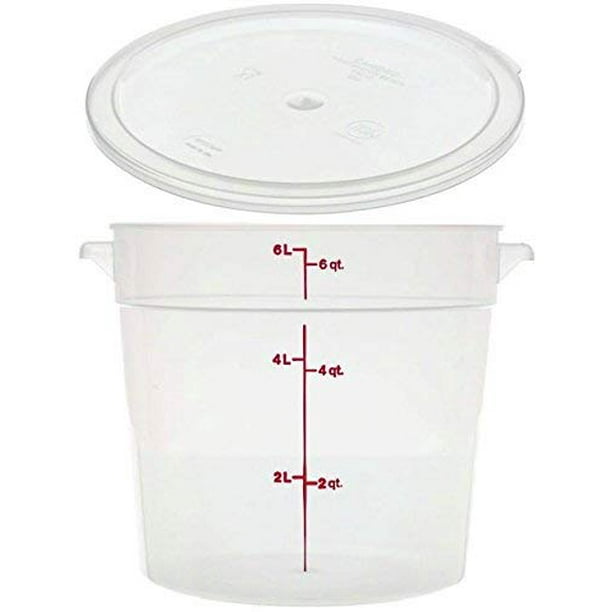 Cambro RFS6PP190 Camwear 6Quart Round Food Storage Container with Lid