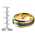 thumbnail image 4 of Metal Masters Mens Goldtone Tungsten Ring Wedding Band Black Carbon Fiber 8mm, 4 of 8