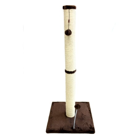 Cat Craft 36 inch Sisal Scratching Post (Dark Chocolate Fur 16x16 Base)