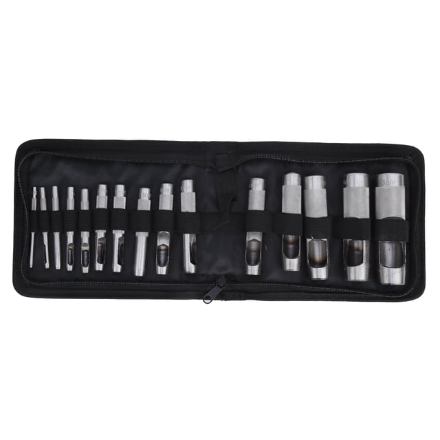 15Pcs Carbon Steel Leather Puncher Belts Hole Manual Chisel Punch Tools Hardware 3‑25mm
