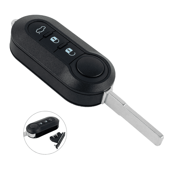 3 Button Remote Flip Key Fob Case Shell Blade For Fiat 500 2012 2013 2014 2015