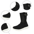 thumbnail image 5 of Rokment Mid Calf Snow Boots for Women Fashion Casual Warm Fleece Lined Comfortable Memory Foam Walking Winter Tall Boots with Side Zipper Black Size 6, 5 of 8