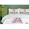 thumbnail image 4 of Ambesonne Eiffel Tower Duvet Cover Sets, Sketchy Hand Drawn, 2-King, Pale Pink Dark Grey, 4 of 7