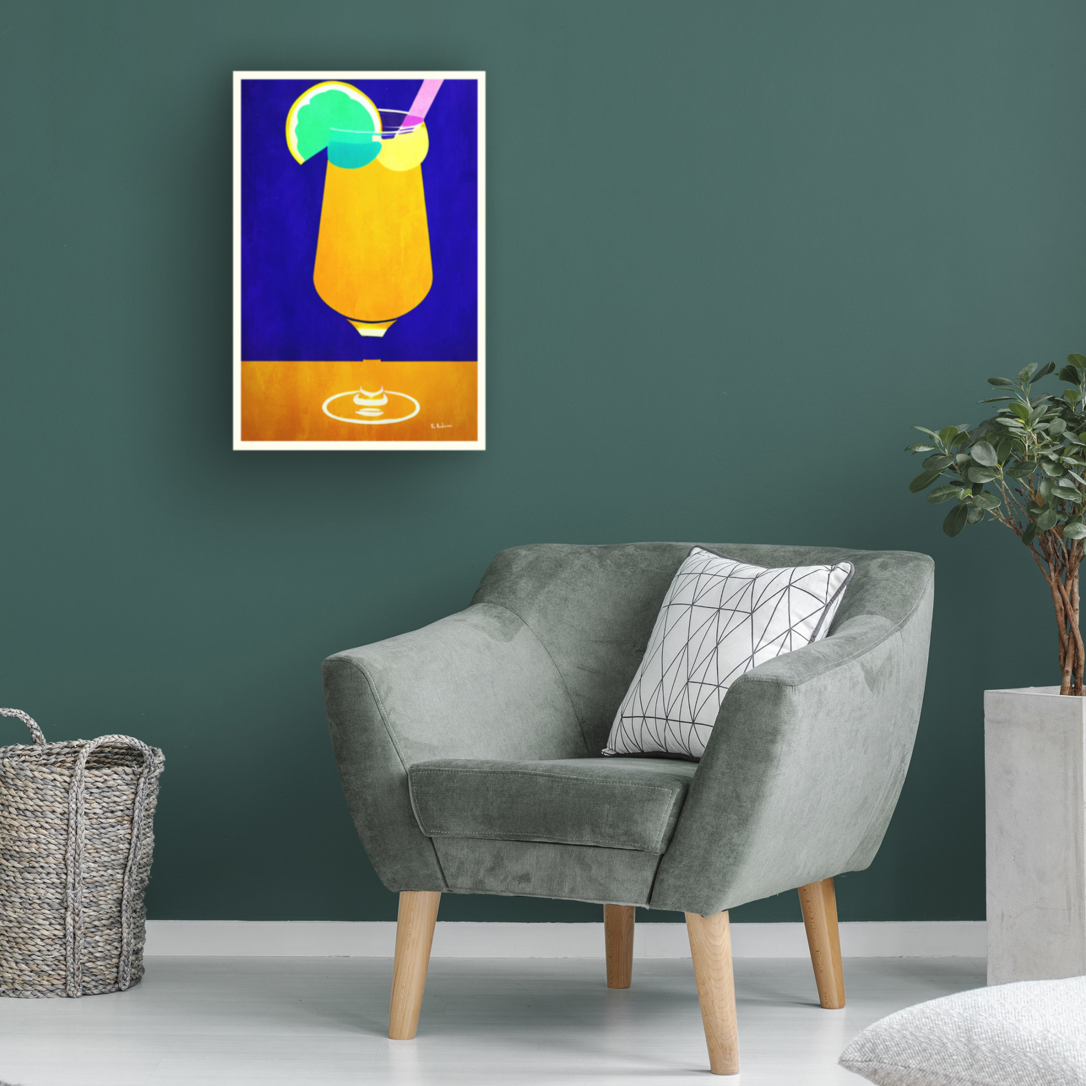 Canvas Wall Art - Bo Anderson 'Pina Colada' Wall Art for Living Room, Bedroom, or Office D?cor by Trademark Fine Art - 22 x 32 Inches
