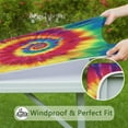 thumbnail image 6 of Colorful Rainbow Tie Dye Spiral Pattern Square Fitted Tablecloth with Elastic Edge,Square Table Cover,Washable Elastic Table Cover for Home Kitchen Party Decor 36"x36", 6 of 6