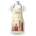 thumbnail image 3 of Boston Apron, Simplistic Design of Iconic Buildings and Doodled Clouds Urban City Life Pattern, Unisex Kitchen Bib with Adjustable Neck for Cooking Gardening, Adult Size, Multicolor, by Ambesonne, 3 of 4