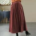 thumbnail image 5 of EDFBUYKRS Female Skirts Long Maxi Skirts with Pockets Corduroy Skirt for High Waist Flowy A Line with Pleated Detail Comfortable Soft Fabric Versatile Casual and Dressy Outfits, 5 of 6