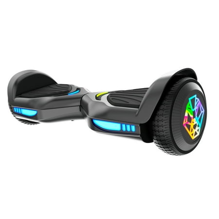 Swagtron Black SwagBOARD EVO Freestyle Hoverboard Bluetooth Speaker Light-Up Wheels  7 MPH Max Speed