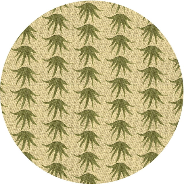 Ahgly Company Machine Washable Indoor Round Transitional Dark Golden Rod Brown Area Rugs, 6' Round