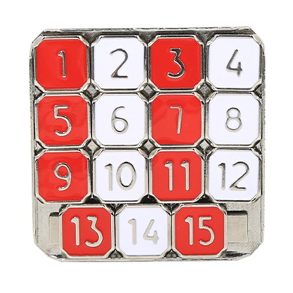 Classical 15 Alloy Slide Puzzle Compact Travel Exercise Game For All Ages