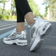 thumbnail image 3 of Women's Fashion Wedge Sneakers - Hidden Heel Height Platform Shoes with Glitter Detail, 3 of 11