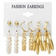 thumbnail image 1 of Pendientes de aro de oro para dama, pendientes de mujer, conjunto de pendientes de aro de oro vintage, 1 of 5