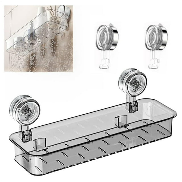 Organizador de Ducha con Ventosa, Soporte Corrugado con Ventosa, Organizador de Baño Acrílico para Ducha y Cocina.