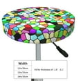 thumbnail image 4 of Daiia Colorful Tie Dye Stained Glass Stool Covers Round,Round Bar Stool Covers Waterproof Bar Chair Covers Washable Stool Cushion Slipcover for 12-14 Inch Chair-14 inch, 4 of 7