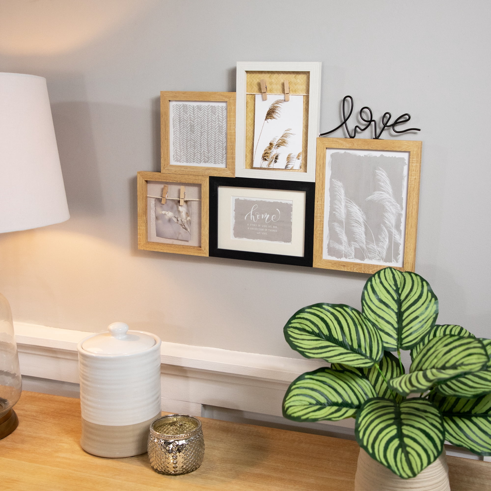 Northlight Wooden "Love" Wall Collage Photo Frame - 20.75" - Beige and Black