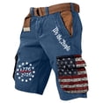 thumbnail image 3 of We The People Script Cargo Shorts with 1776 To 2026 Badge and Relaxed Fit, Awesome For Town Hall Meetings Historical Tours Dark Blue XXL, 3 of 5