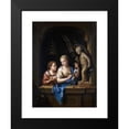 thumbnail image 2 of Pieter Van Der Werff 11x14 Black Modern Framed Museum Art Print Titled - Two Girls with Flowers by a Statue of Cupid (1713), 2 of 5