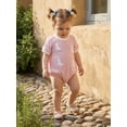 thumbnail image 3 of BemeyourBBs Nweborn Baby Girls Goose Duck Outfit Infant Baby Girl Summer Clothes Bubble Rompers Duck Embroidery Waffled Stripe Crew Neck Short Sleeve Bodysuits Jumpsuits, 3 of 9