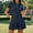 Dark Blue, variant on Women's Casual Button Down Dress Pure Color Versatile Wear Comfortable Turn Collar Stylish Daily Outfit