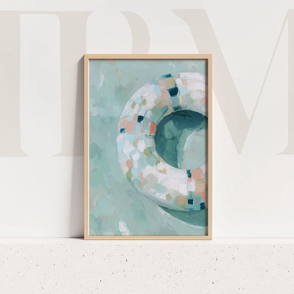Pastel Pool Float Print, Abstract Coastal Summer Wall Art Home Decor #450, Unframed Poster Size 8x12