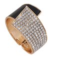 thumbnail image 1 of Pulsera abierta de moda con de diamantes de imitación asimétricos anchos para cumpleaños negro Sunnimix brazalete abierto, 1 of 7