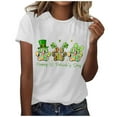 thumbnail image 2 of Zedker St Patricks Day Shirts for Women Shamrock Irish Tops Retro Wine Glass Hat Print Long Sleeve Crewneck Pullover, 2 of 5