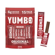 Yumbo Premium Original Flavor Summer Sausage Deli Sticks, 1oz 15 Count Bag, Made by Old Wisconsin
