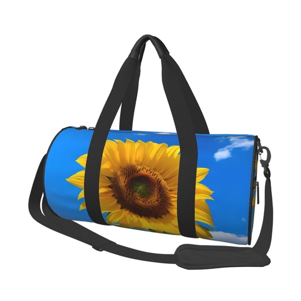 Easygdp Blue Sky Sunflower Bolsa de Viaje, Bolsa de Mano, Bolsa de Gimnasio, Bolsa de Equipaje para Viaje
