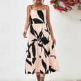 thumbnail image 7 of Edvintorg Women's Summer Floral Spaghetti Strap Sundress Womens Open-Back Sleeveless Drawstring Printed Temperament Flowy Maxi Dresses Beige XL, 7 of 7