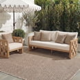thumbnail image 4 of Safavieh Courtyard Finnian Solid Indoor/Outdoor Area Rug, Natural/Black, 5'3" x 7'7", 4 of 18