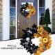 thumbnail image 2 of 45cm Corona De Halloween Gótica Calavera Cosecha Festival Simulación Arce Suministros Cinta Para Coronas La Puerta Delantera Exterior, 2 of 4