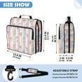 thumbnail image 3 of Zipper Binder with Shoulder Strap 2 inch 3 Ring Waterproof File Folder Organizer Bag 500 Sheet Pastel Cartoon Ice Cream Pattern, 3 of 8