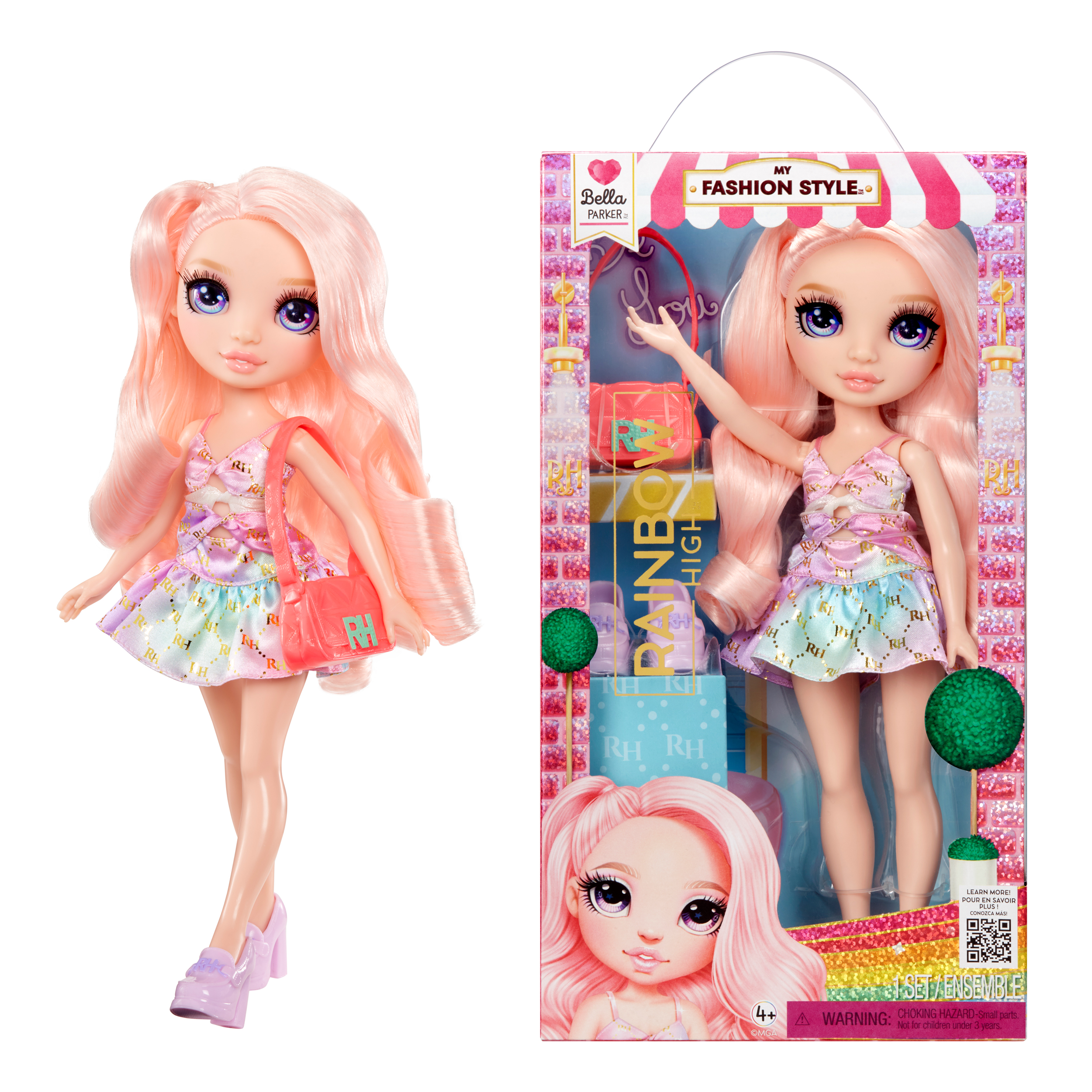 Rainbow High My Fashion Style Bella, Pink 11" Fashion Doll with Statement Outfit, Stylish Handbag