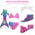 thumbnail image 3 of Conjunto de bikini de traje de baño para niñas de 3 piezas con trajes de baño de sirvienta de mar con cola de pez (200), 3 of 10