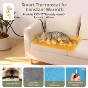 Heated Cat House Outdoor, DOMIPET Waterproof Large Insulated Winter Cat Shelter with Heating Pad for Multiple Cats Small Animals, Elevated Base, Escape Door & Roof Window
