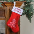 thumbnail image 2 of Northlight 15.75" Red and White Merry Christmas Tree Stocking with Cuff, 2 of 3