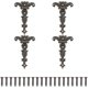 thumbnail image 1 of Paquete de 4 bisagras antiguas, bisagra de puerta, aleación de zinc, bisagras para muebles, antiguas, bisagra retro con tornillos de fijación, para gabinete, puerta de cajón, estantería, 1 of 4