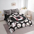 thumbnail image 4 of Homewish Baseball Initial Letter Twin Bedding Sets 7-Piece, Cartoon Monogrammed D Bedding Comforter Set, Kawaii Ball Print Reversible Sheet Sets, Lightweight Room Decor, 4 of 8
