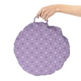 thumbnail image 2 of Abstract Round Floor Cushion with Handle, Illustration of Overlapping Intricate and Geometric Shapes, Decorative Pillow for Living Room & Dorms, 18" Round, Violet Quartz, by Ambesonne, 2 of 4