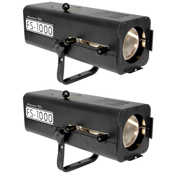 (2) American DJ FS-1000 Followspot Lights w/ 575W Halogen Lamp   Hanging Bracket