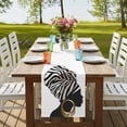 thumbnail image 4 of Africans 70 Inch Table Runner, Modern Abstract Ethnic Women Farmhouse Dresser Scarf Cotton & Linen Tablerunner for Dining/Kitchen Island/Holiday Party Décor 13" x 70", 4 of 9