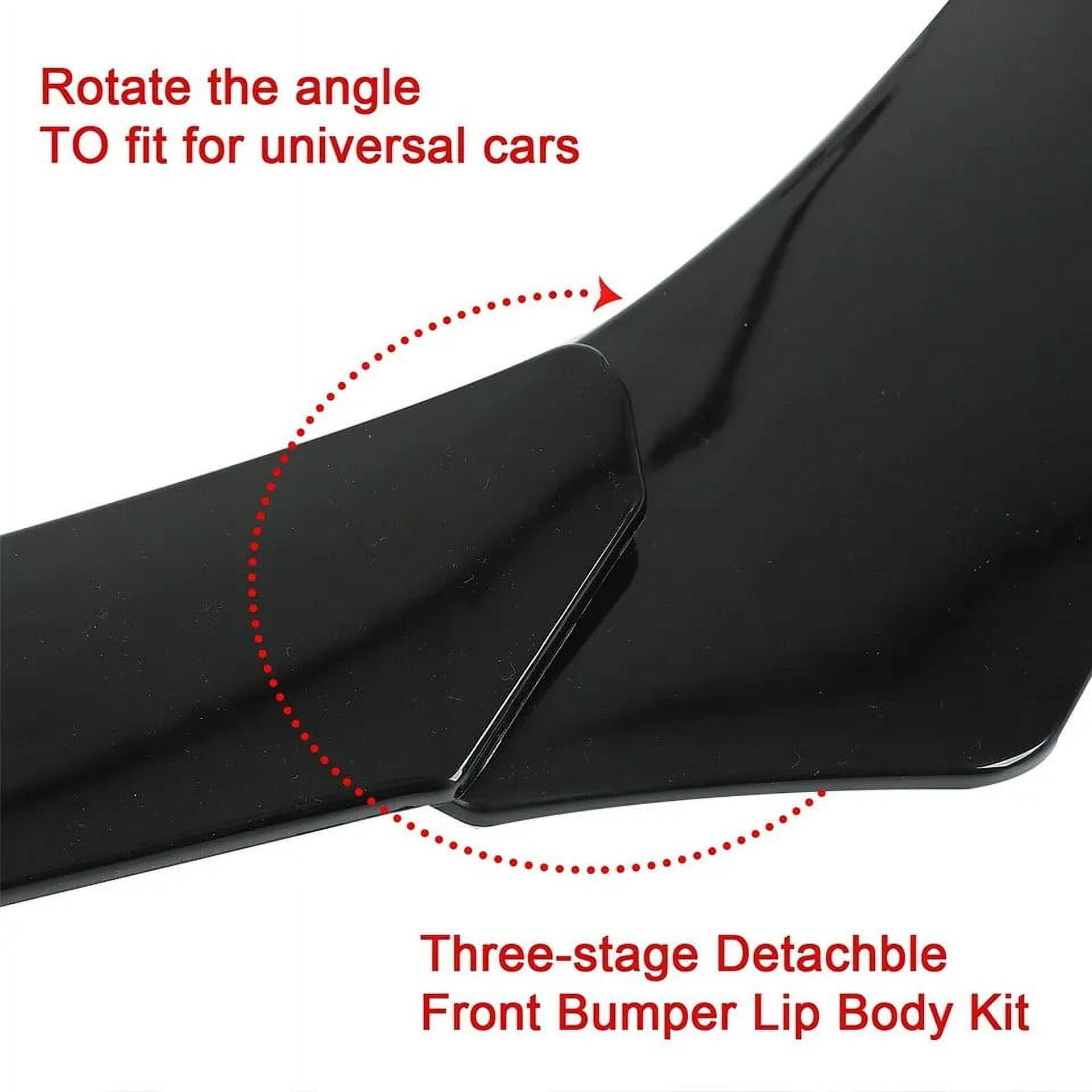 Front Bumper Lip Splitter+Side Skirt+Strut Rod Glossy For Dodge Charger SRT Scat