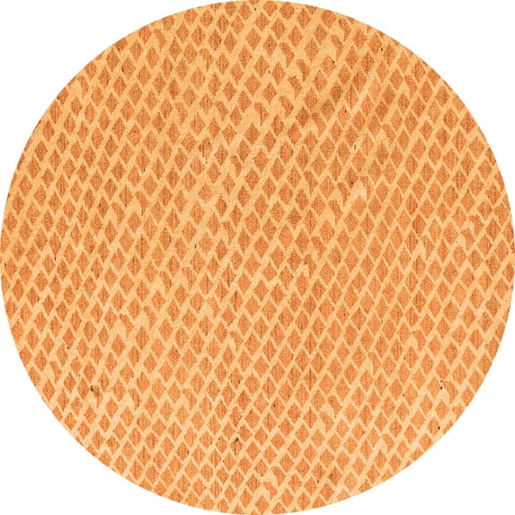 Ahgly Company Indoor Round Oriental Orange Modern Area Rugs, 8' Round