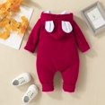 thumbnail image 5 of THDHVS Newborn Boy Clothes,Newborn Boys Girls Jumpsuit Hooded Soft Rompers Long Sleeve Outwear Outfits Red, 5 of 7