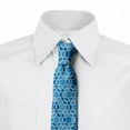 thumbnail image 2 of Oriental Necktie, Blue Tones Eastern Star, Dress Tie, 3.7", Deep Sky Blue Sea Blue, by Ambesonne, 2 of 3