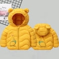 thumbnail image 2 of Baby Puffer Jacket Boys Girls Cute Bear Ears Down Hooded Coat Zipper Warm Padded Jackets Long Sleeve Soft And Comfort Windproof Snowsuit Fall And Winter Outdoor Clothes, 2 of 3