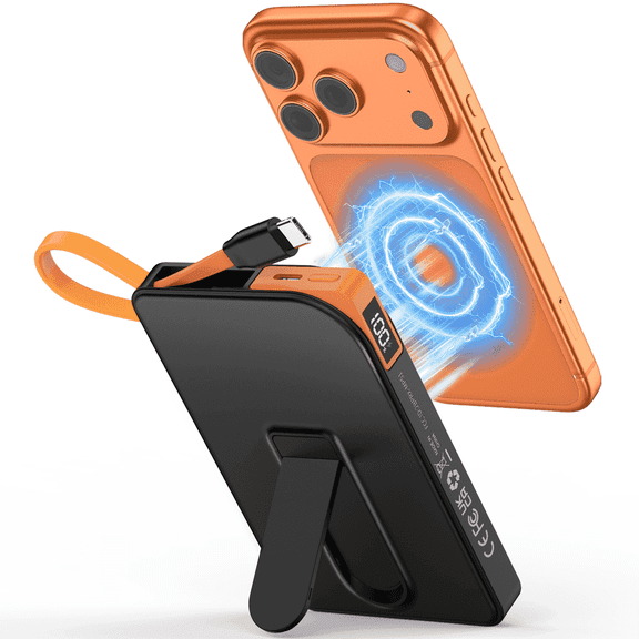 Magnetic Wireless Portable Charger, 10000mAh Power Bank 22.5W Fast Charging Battery Pack Compatible with iPhone 17/16/15/14/13 Pro Series, Black