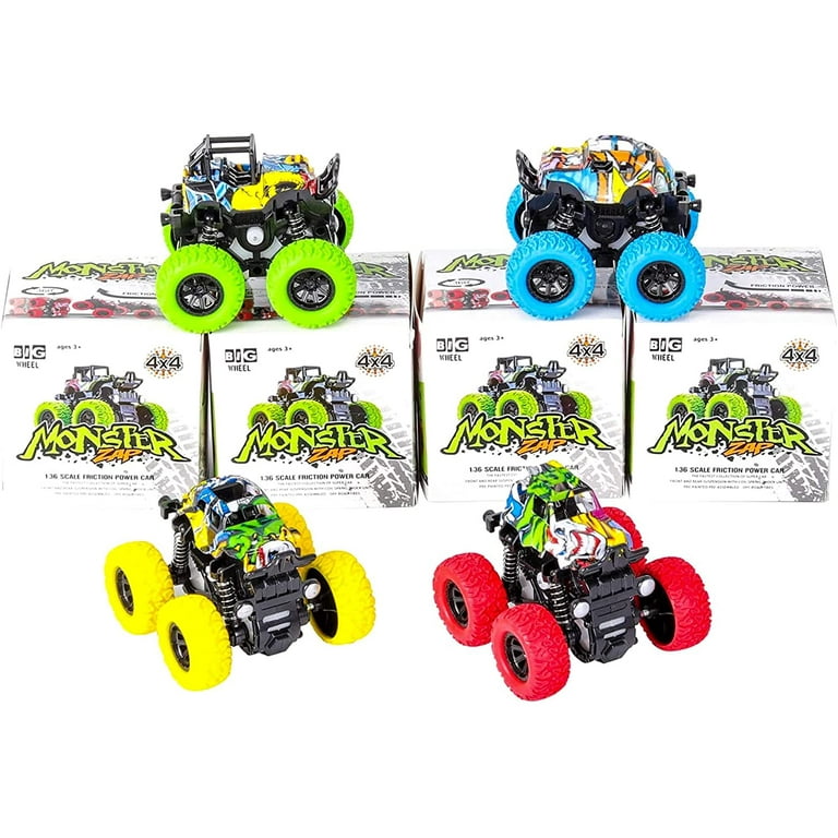 MSANMERSEN Pack Monster Trucks Toy Cars for 1-3 Year Old Boys