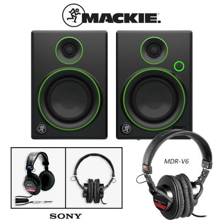 Mackie CR4 Creative Reference Multimedia Monitor (Pair) w/ Sony MDR-V6