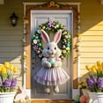 thumbnail image 4 of Sokhug Rideau de Porte de Pâques 35,43x70,87 Pouces Imprimé Lapin Œuf Décor pour Porte d'Entrée Mur Multicolore, 4 of 6